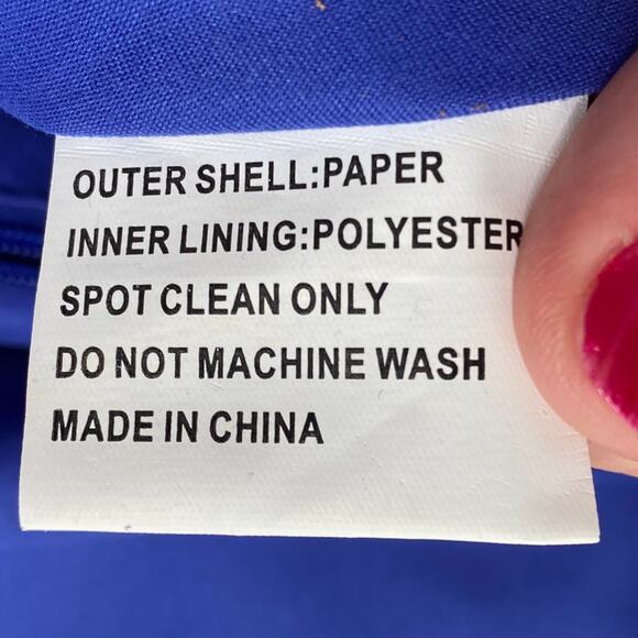 Shiraleah Woven Crocheted Blue & Tan Chevron Jute Clutch Bag - Picture 9 of 9